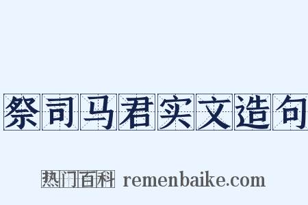 祭司马君实文造句是什么意思的图片